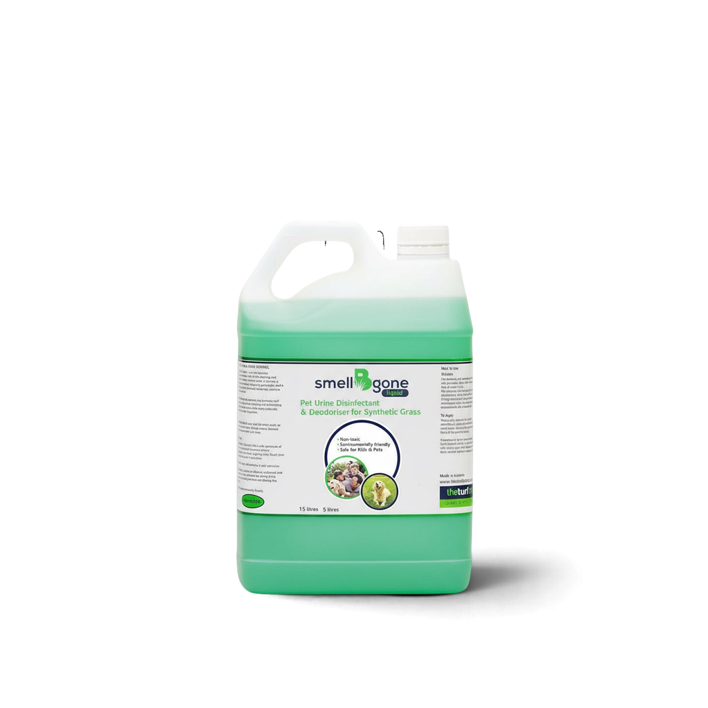 smellBgone SYNTURF green liquid pet urine disinfectant and deodoriser for artificial turf in a 5L plastic container